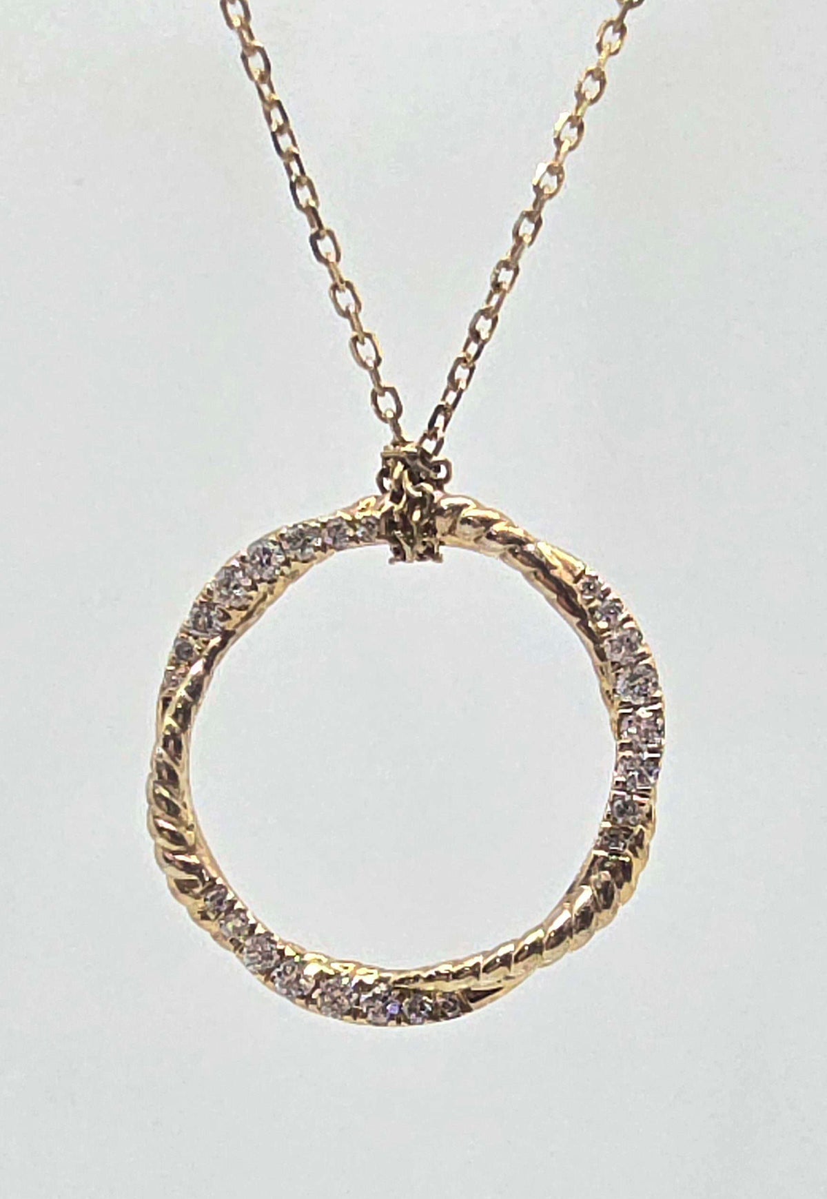 14K gold interwoven cable necklace