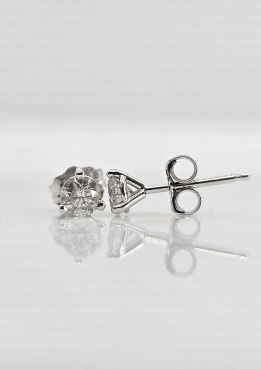 14K gold diamond stud earrings, 0.46 ctw, view 2