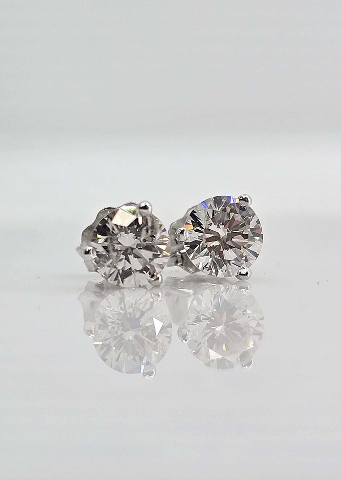 14K gold diamond stud earrings, 0.46 ctw