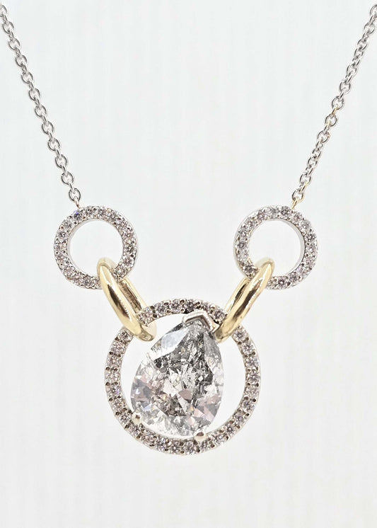 Pre-owned custom 14K gold diamond fashion necklace, view 2