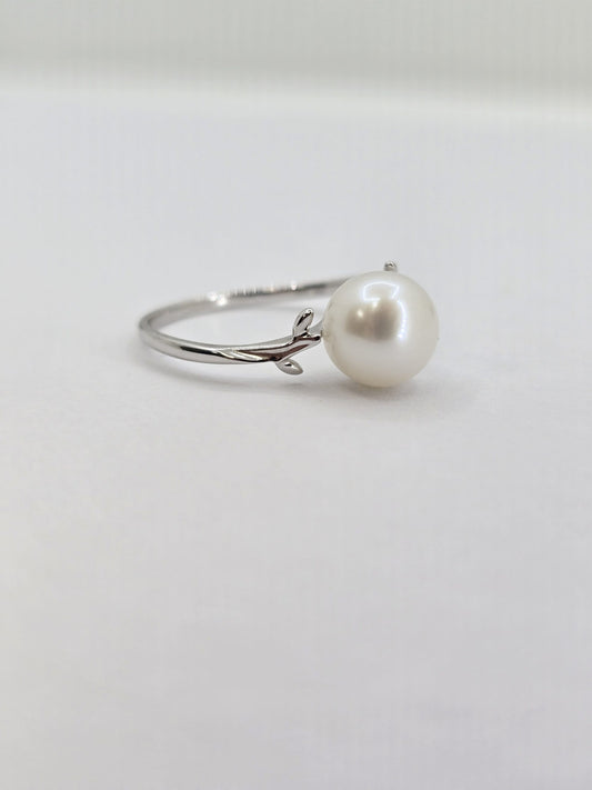 Sterling silver freshwater pearl ring, view 2