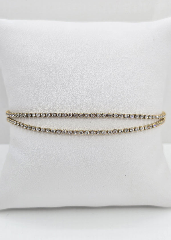 Gold plated cubic zirconia tennis bracelet