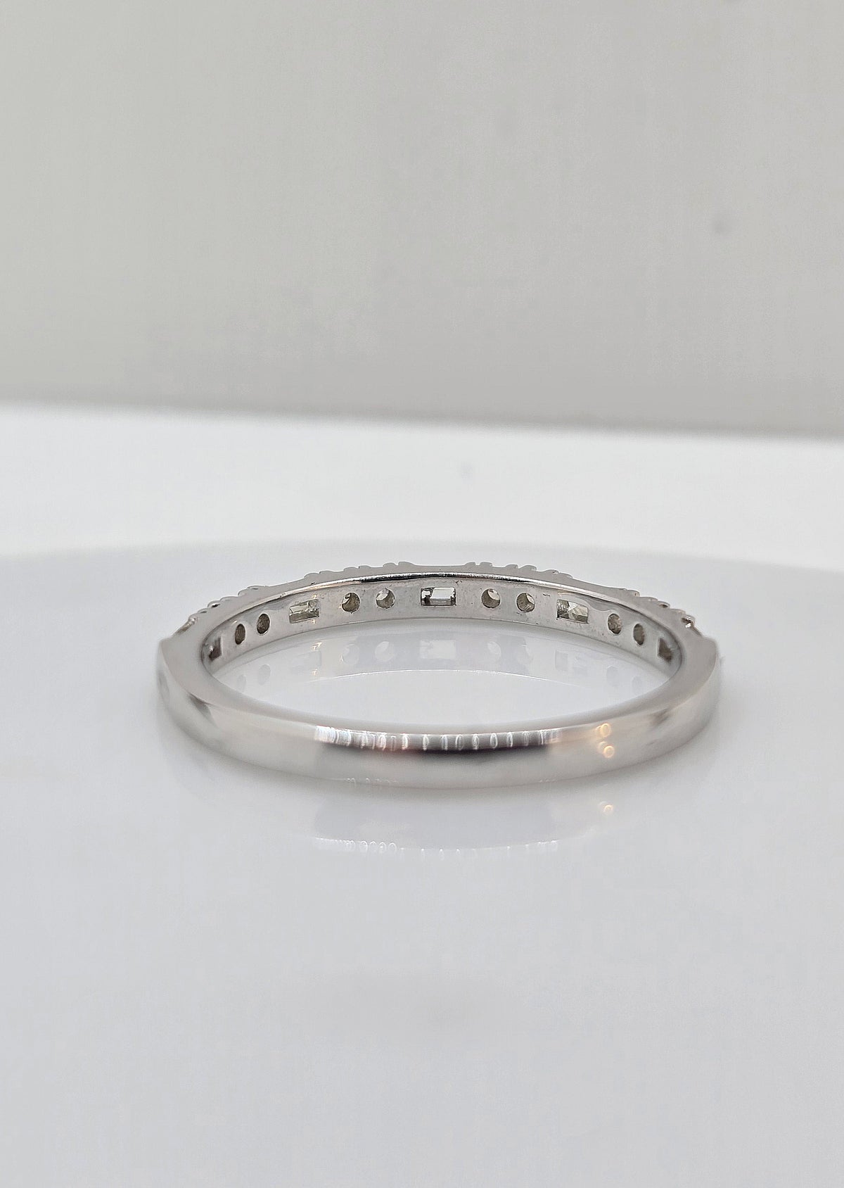 14K gold baguette diamond ring, view 3