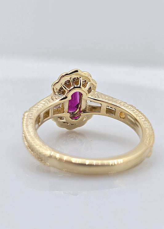 Custom 14k 1.29ctw Ruby and Diamond Ring