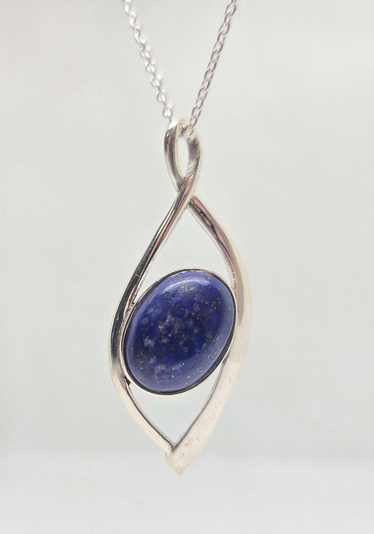 Sterling silver blue lapis necklace