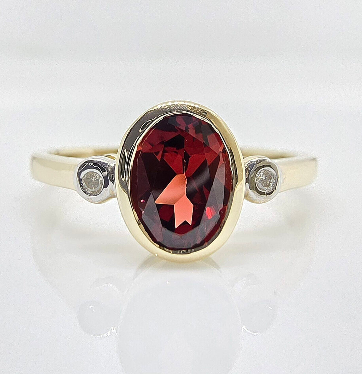 10K gold garnet ring