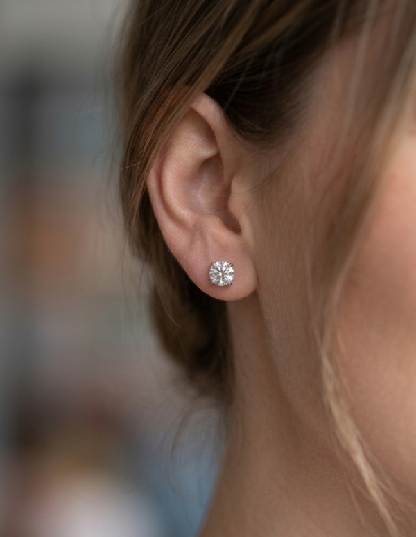 14K gold diamond stud earrings, 0.46 ctw, view 3