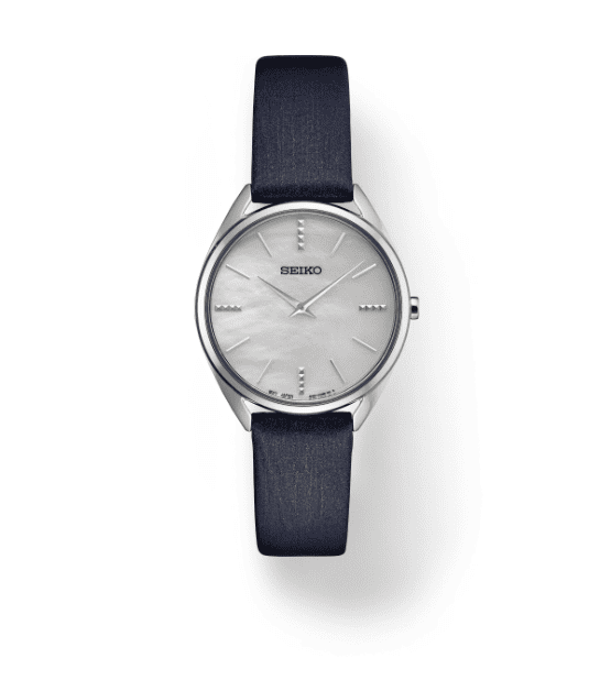 Seiko Essentials SWR079 watch with mother-of-pearl dial