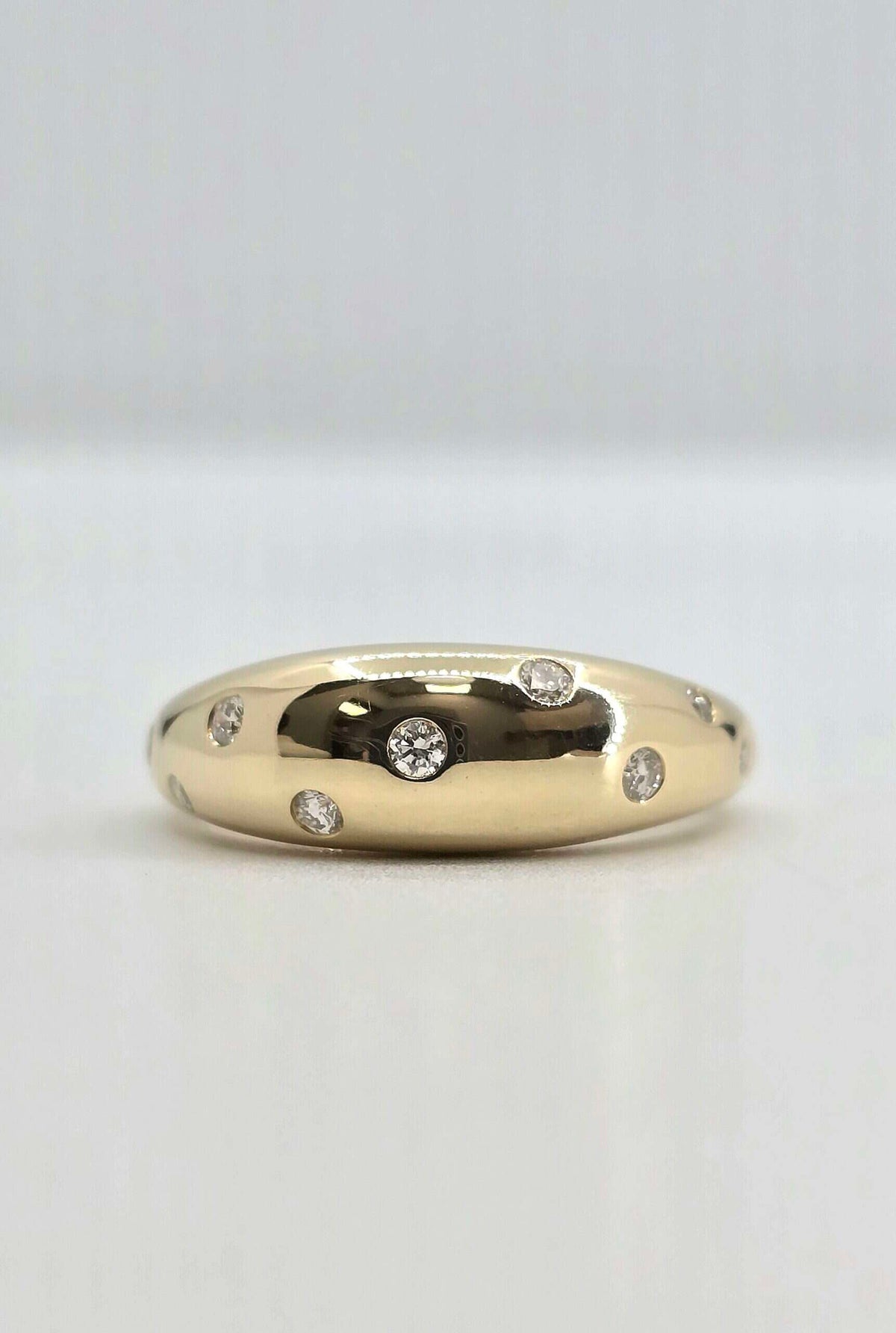 14K gold diamond dome ring