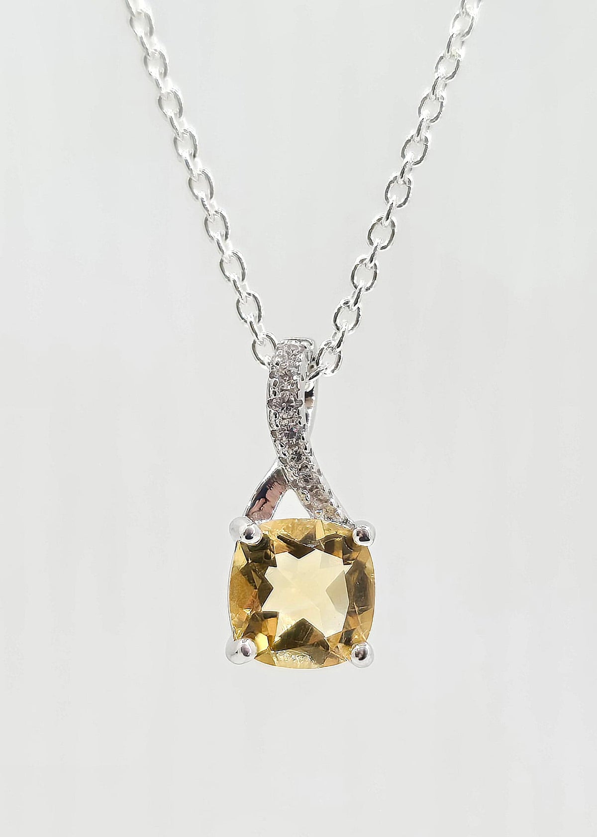 Sterling silver citrine necklace, style B