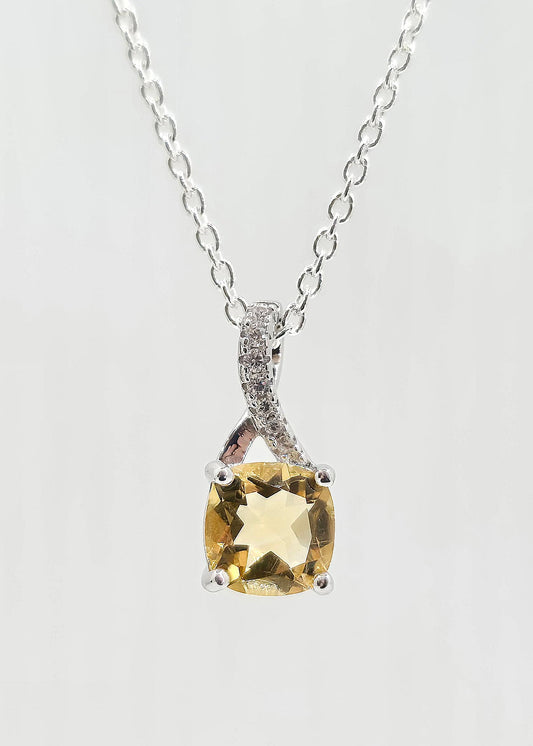 Sterling silver citrine necklace, style B
