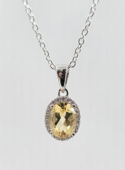 Sterling silver citrine necklace