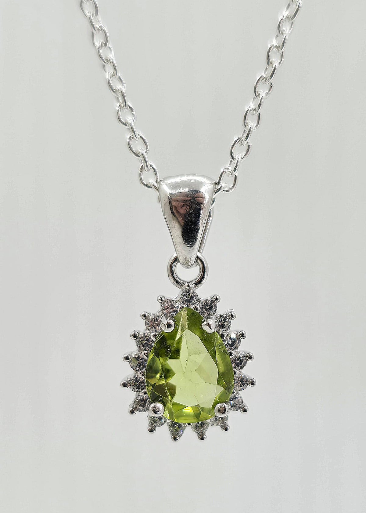 Sterling silver peridot necklace