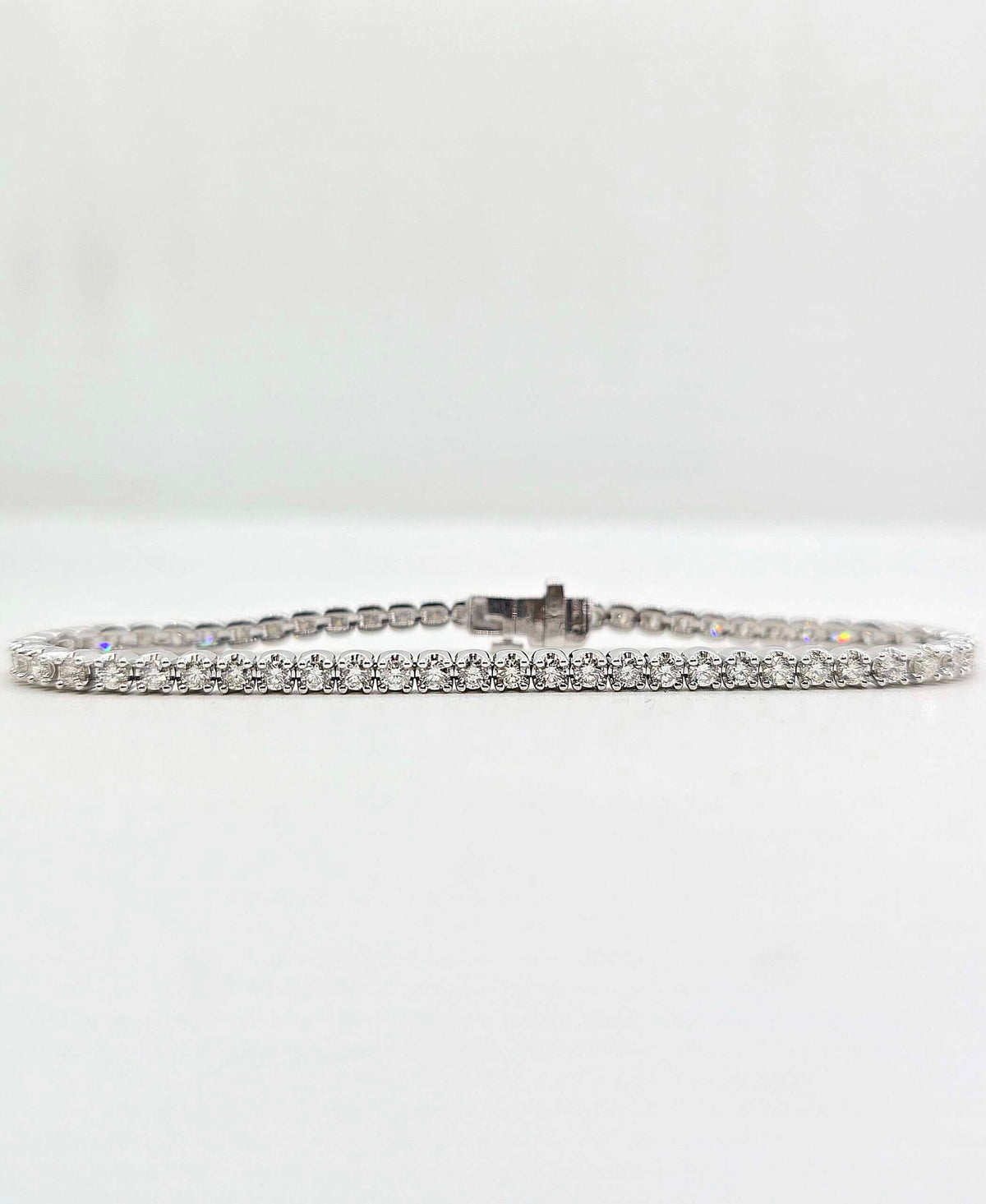 14K gold natural diamond tennis bracelet