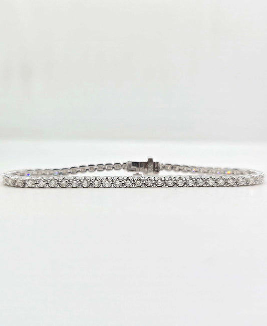 14K gold natural diamond tennis bracelet