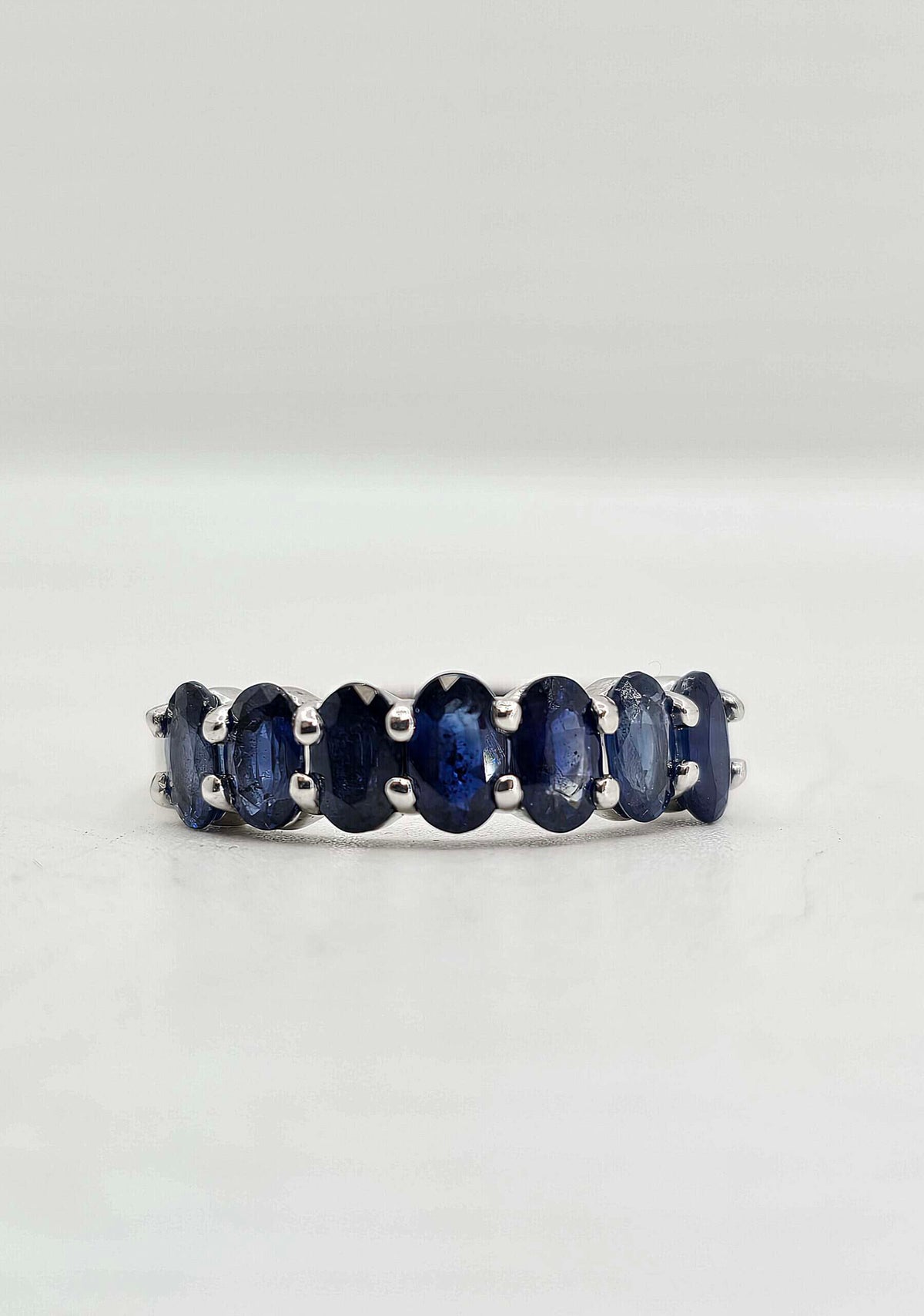 14K gold sapphire seven stone band