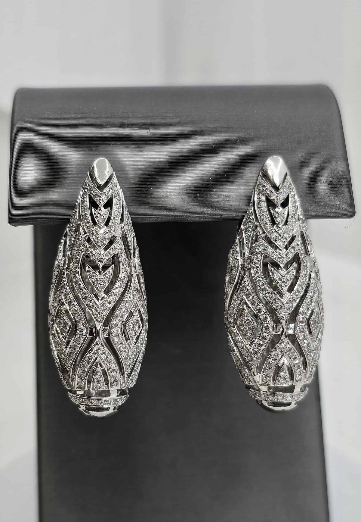 14K gold diamond drop earrings