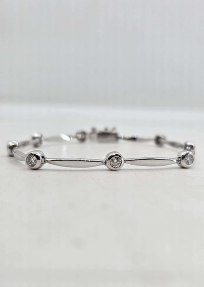 14K gold diamond bracelet, 0.80 ct