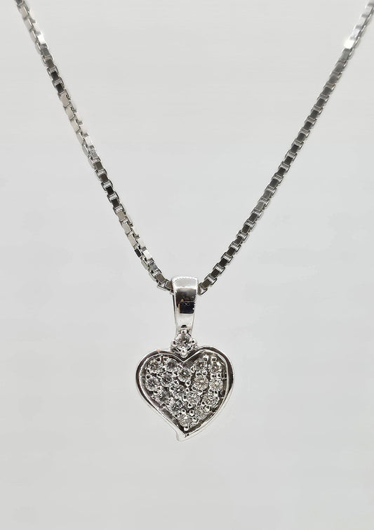 14K gold diamond heart necklace