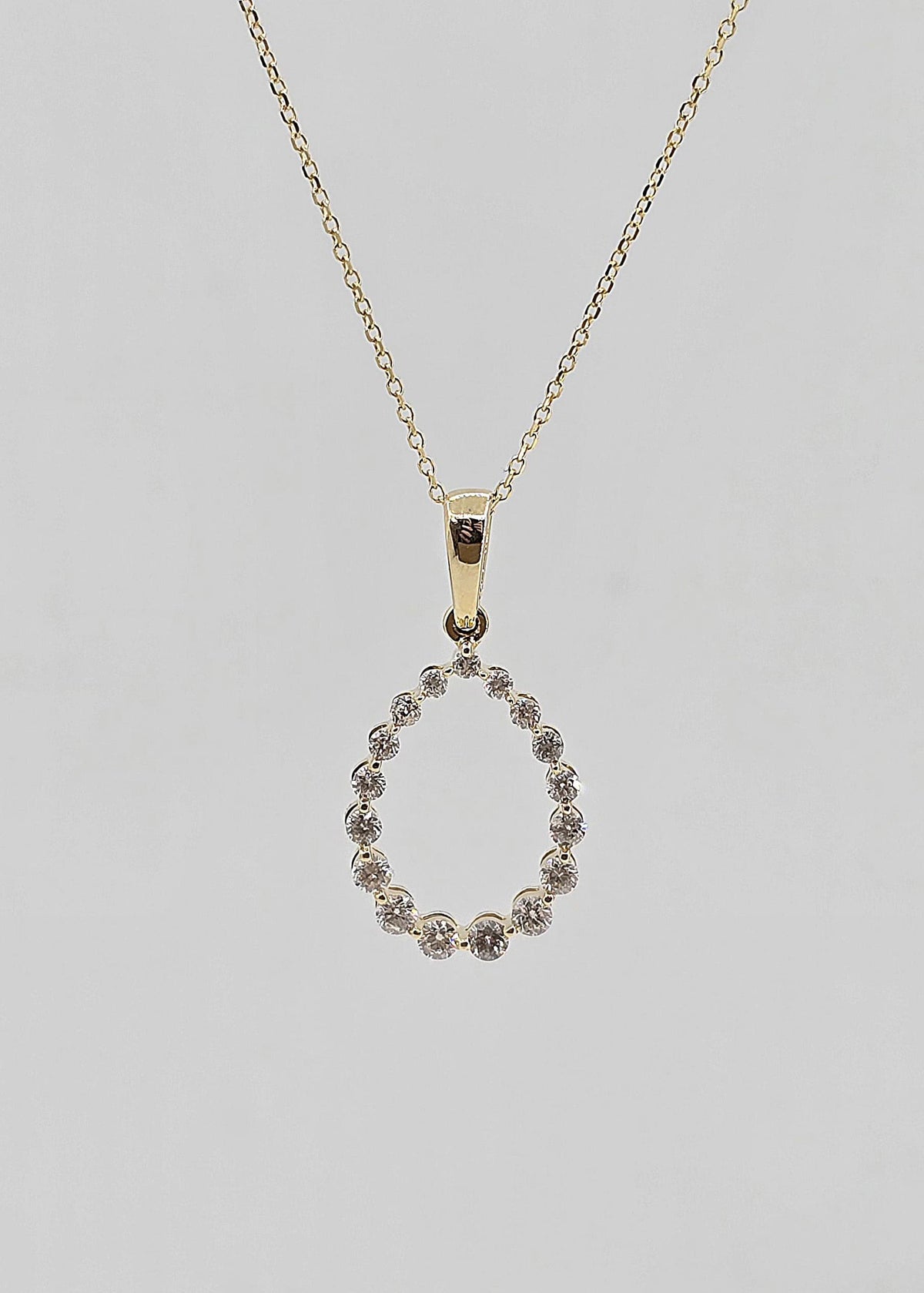14K gold graduating diamond necklace