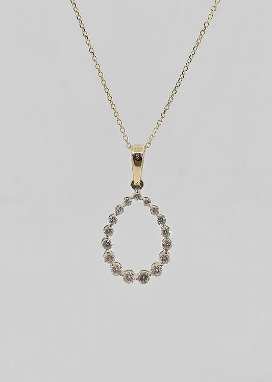 14K gold graduating diamond necklace