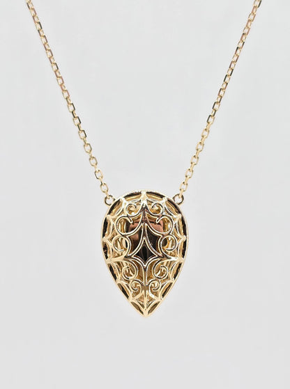 14K gold jelly opal necklace, view 2