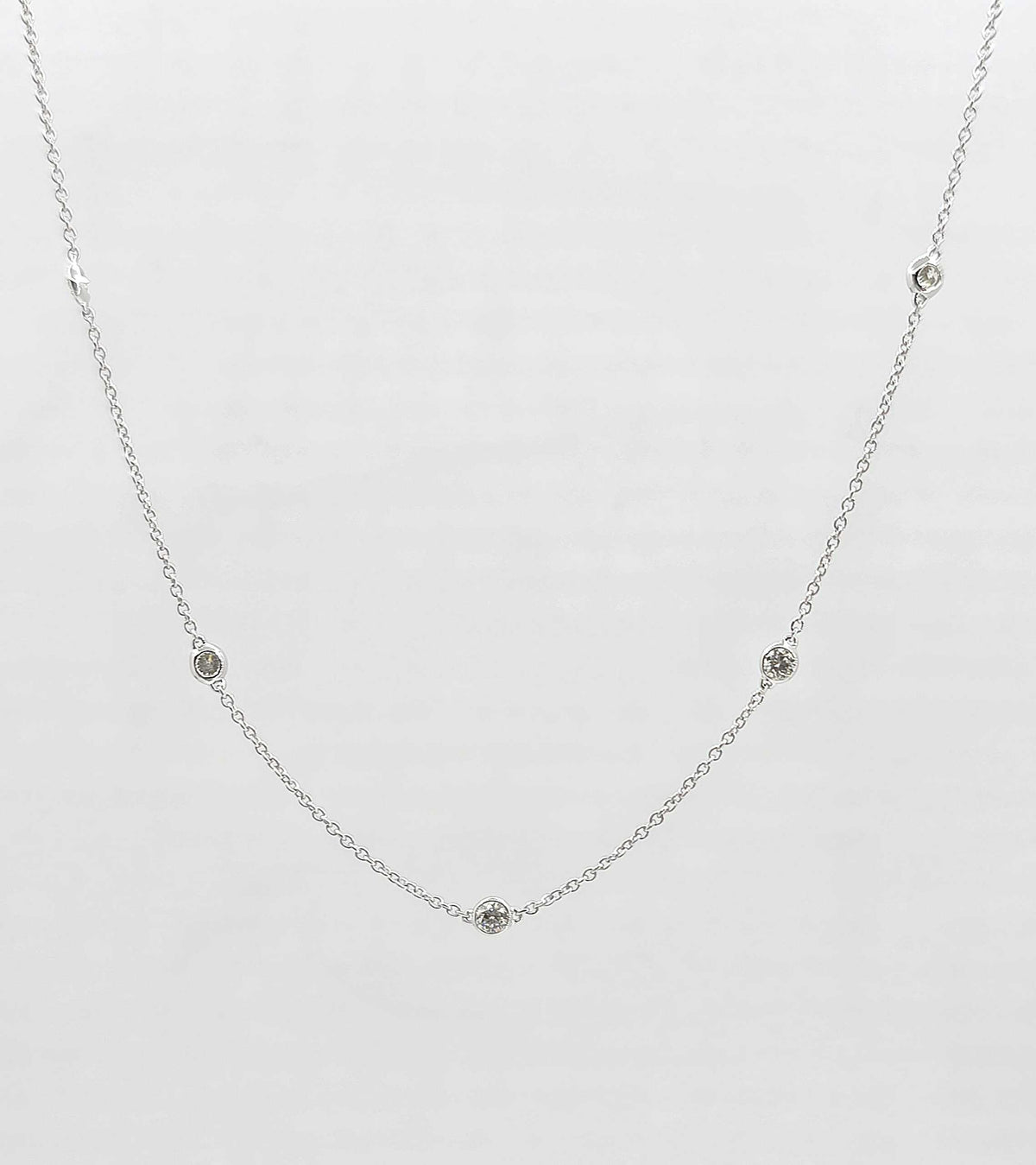 14K gold diamond by the yard necklace