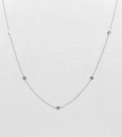 14K gold diamond by the yard necklace
