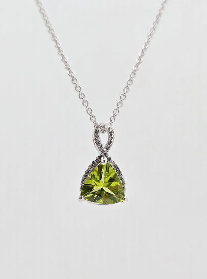10K gold peridot and diamond necklace