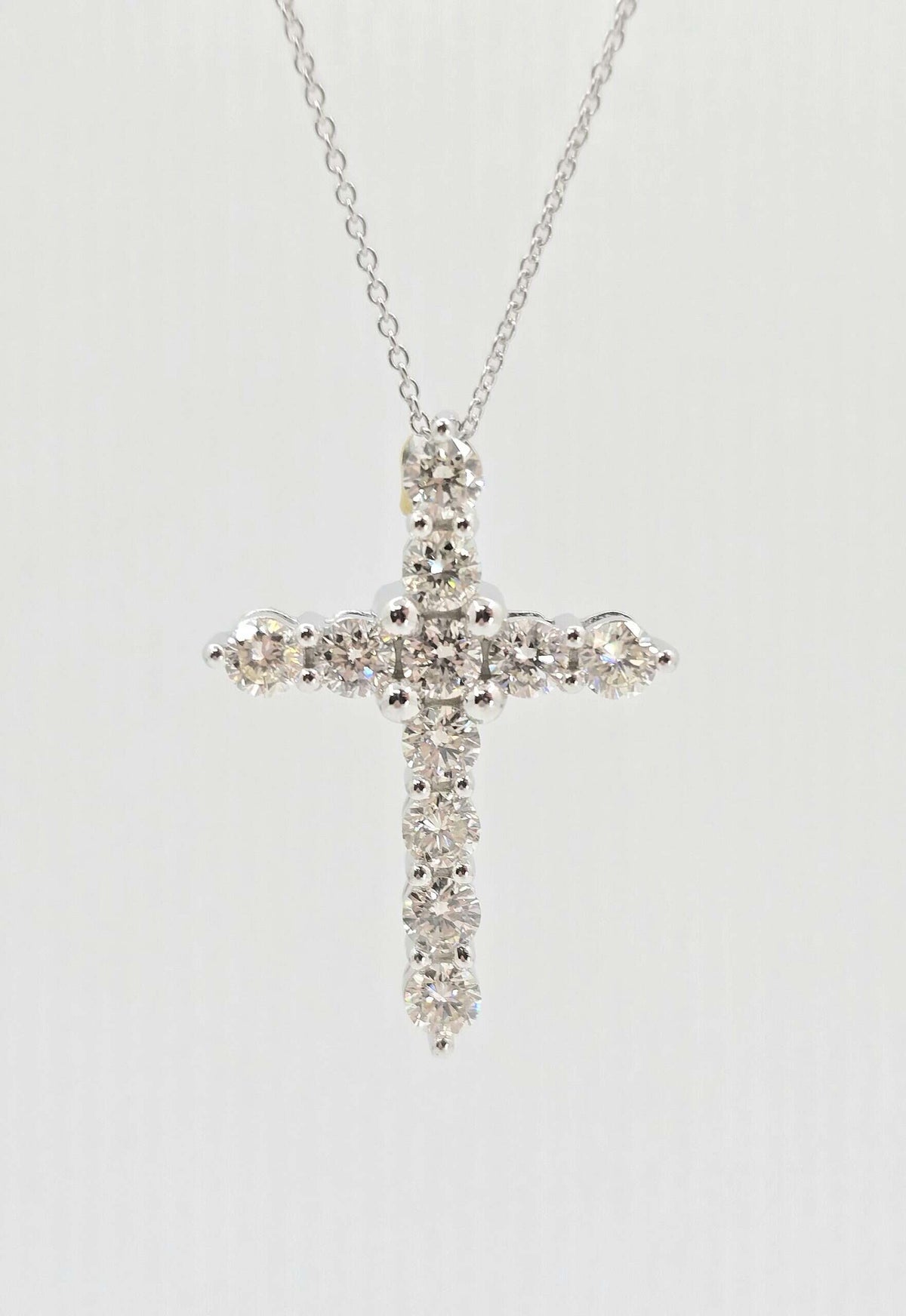 14K gold diamond cross necklace