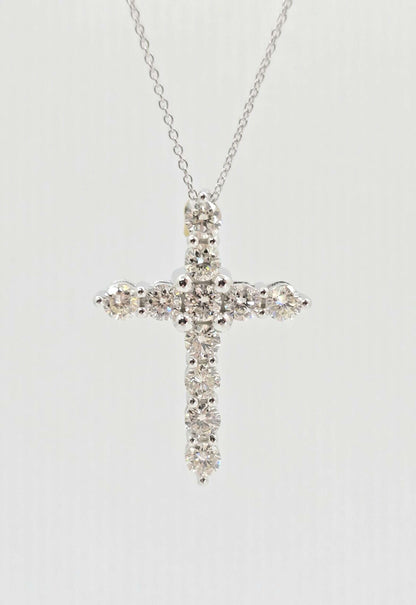 14K gold diamond cross necklace