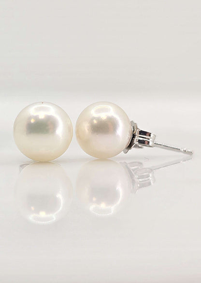 14K gold 7-8mm Akoya pearl stud earrings