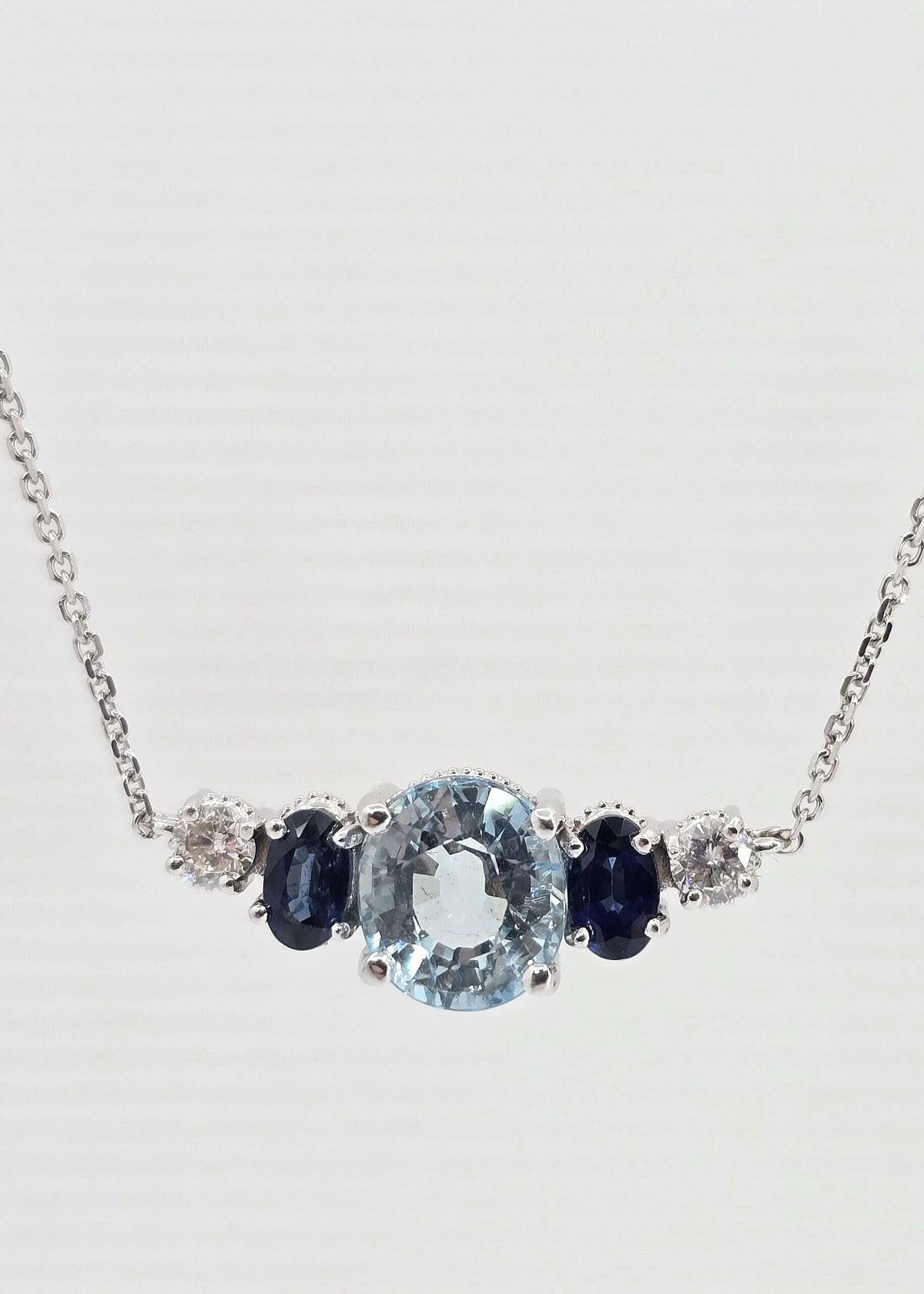 Custom 14K gold aquamarine necklace