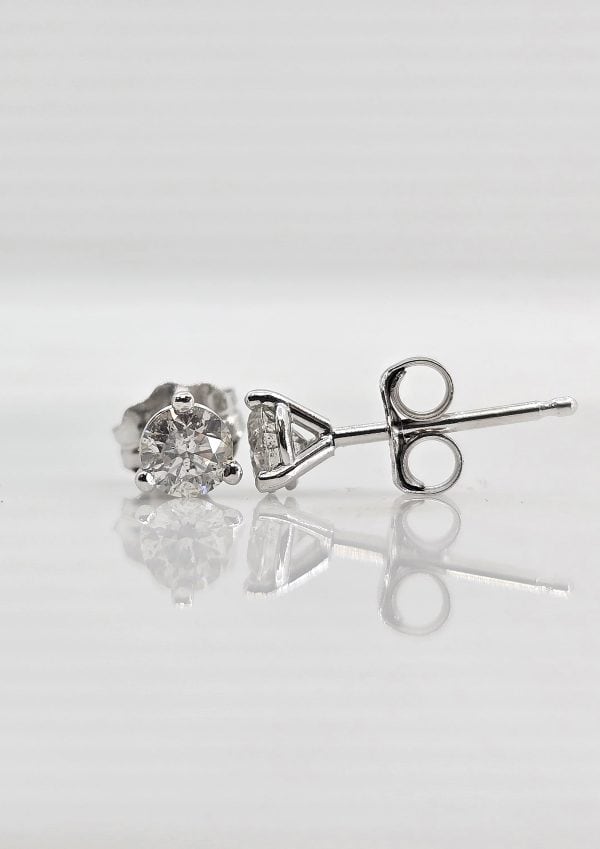 14K gold diamond stud earrings, 0.46 ctw, view 2