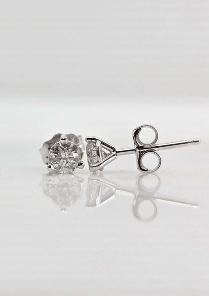 14K gold diamond stud earrings, 0.30 ctw, view 2