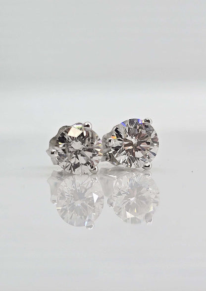 14K gold diamond stud earrings, 0.46 ctw