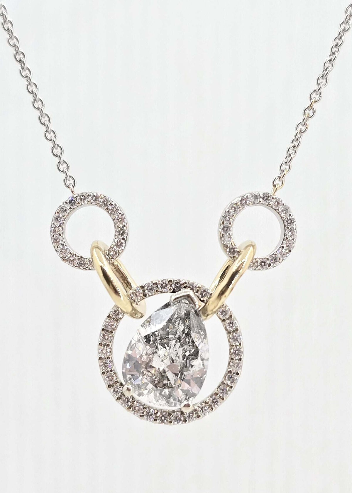 Pre-owned custom 14K gold diamond fashion necklace, view 2