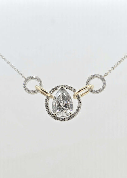 Pre-owned custom 14K gold diamond fashion necklace