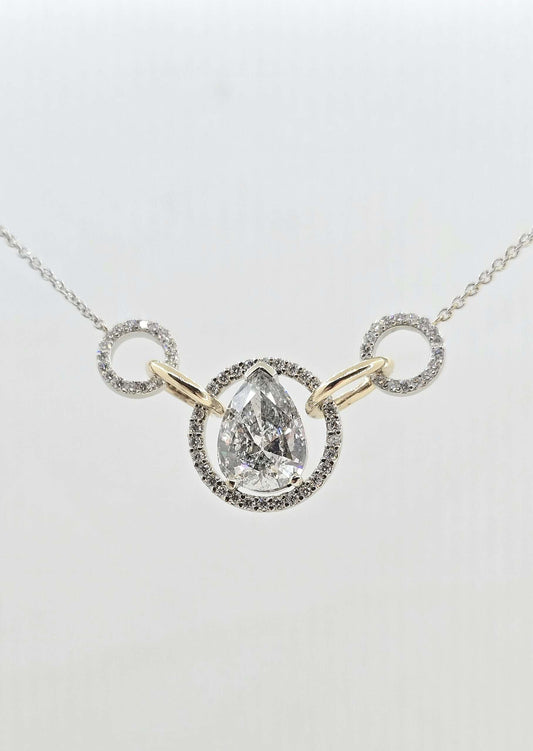 Pre-owned custom 14K gold diamond fashion necklace