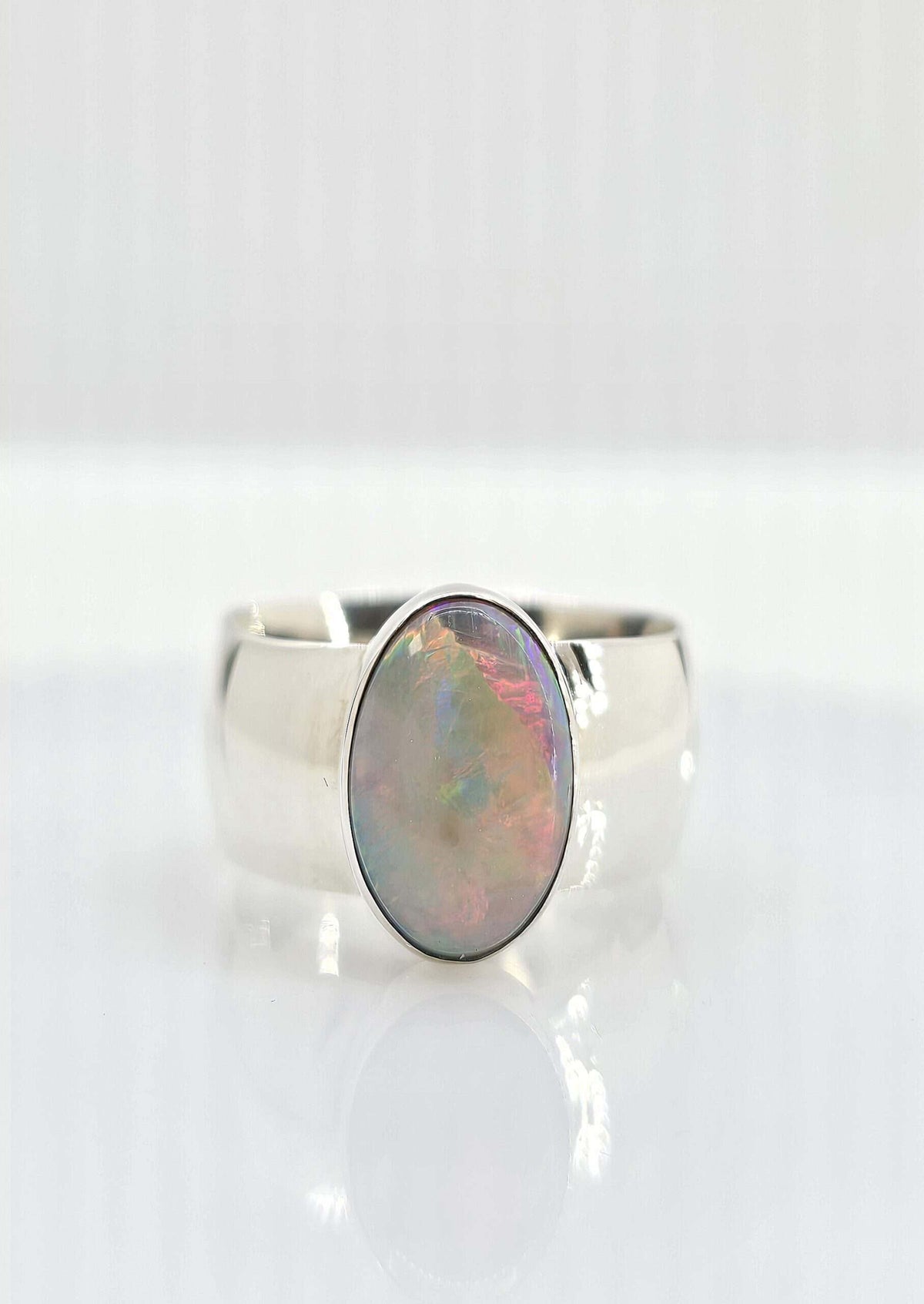 Sterling silver opal ring