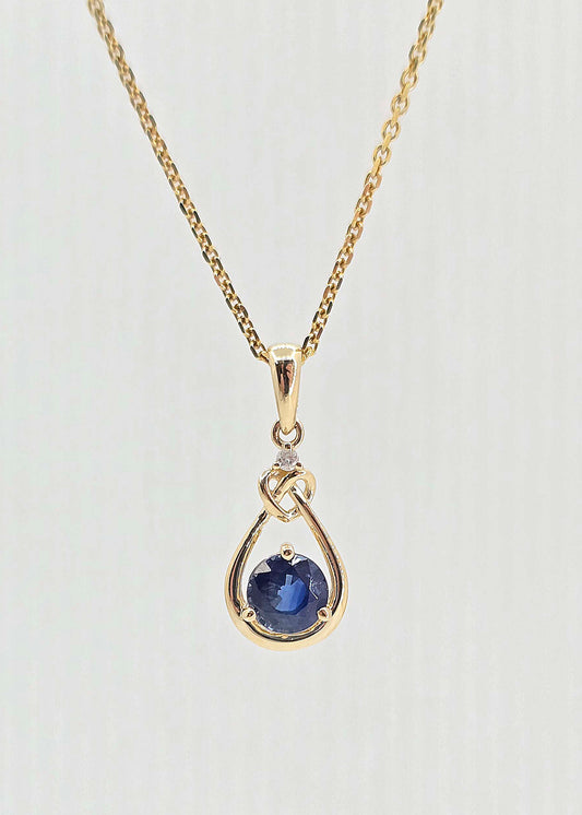 14K gold sapphire necklace