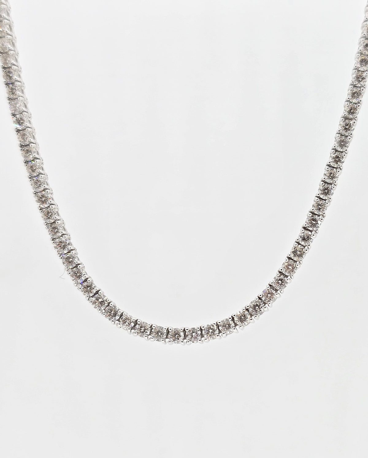 14K gold natural diamond tennis necklace