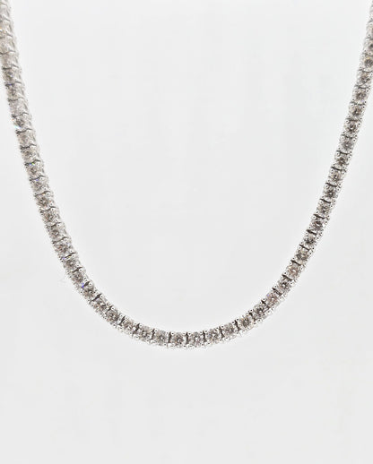 14K gold natural diamond tennis necklace