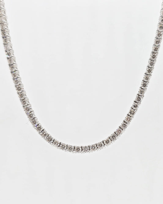 14K gold natural diamond tennis necklace