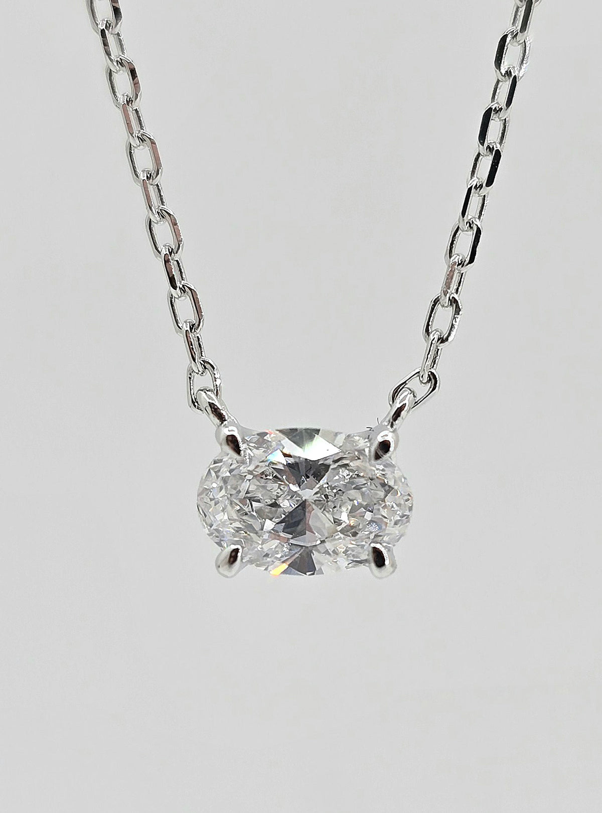 Sterling silver lab grown diamond necklace, style B