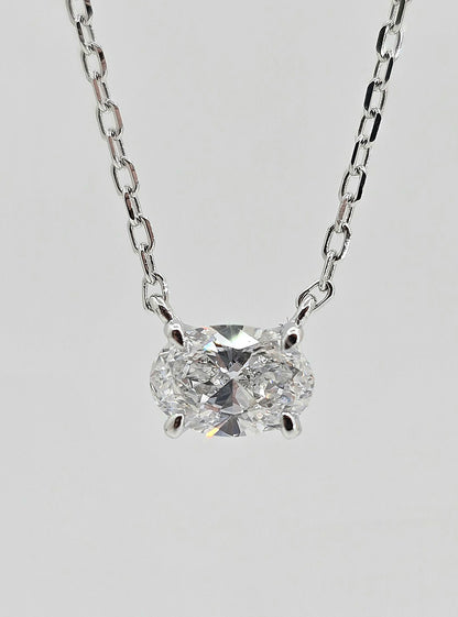 Sterling silver lab grown diamond necklace, style B