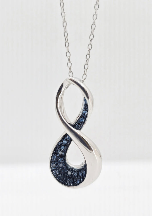 Sterling silver diamond infinity necklace