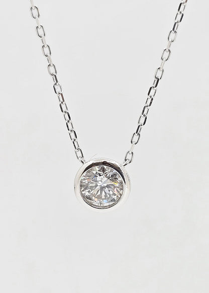 Sterling silver lab grown diamond necklace, 0.5 ctw