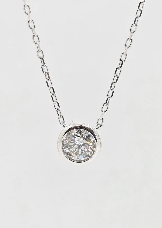 Sterling silver lab grown diamond necklace, 0.5 ctw