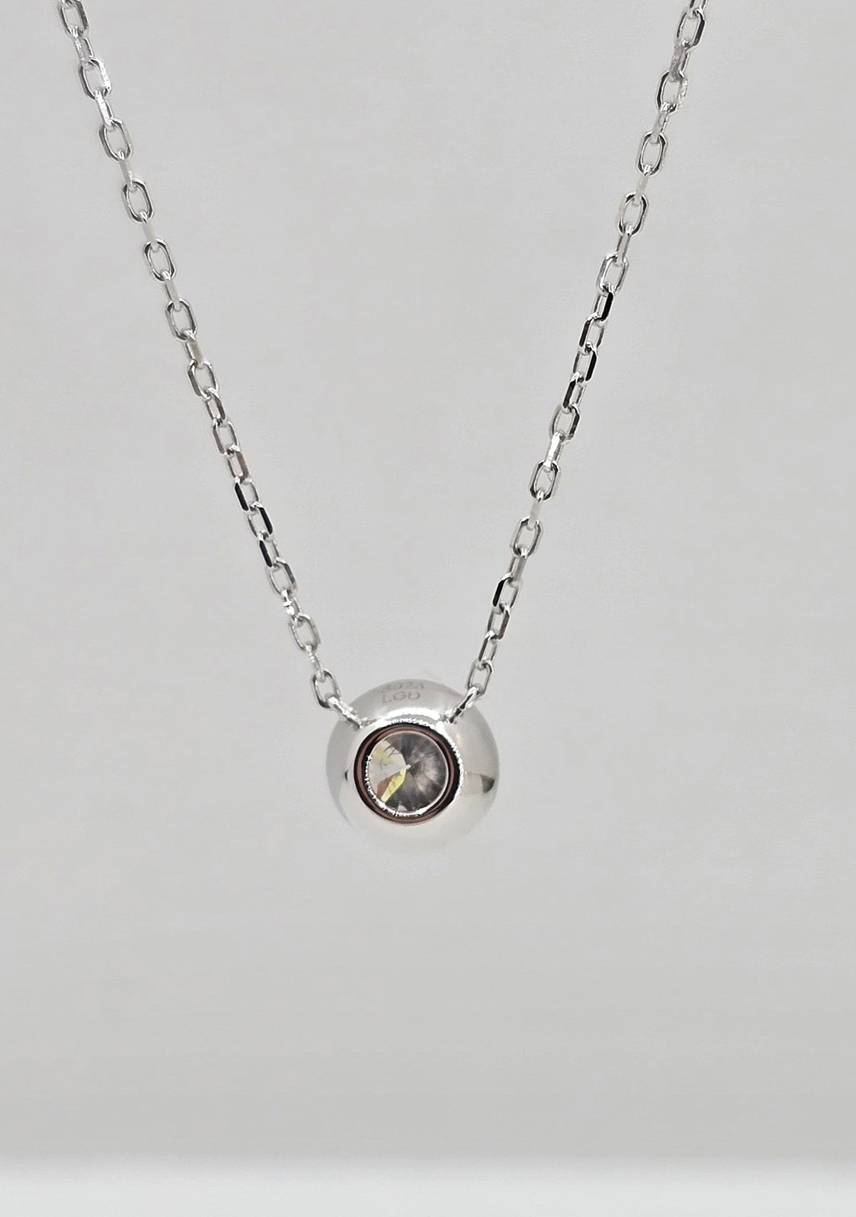 Sterling silver lab grown diamond necklace, 0.5 ctw, view 3